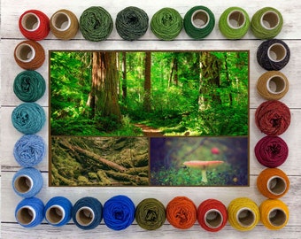 Nature Yarn Kit, Woodland Colors, Weaving Yarn Kit,  Tapestry Yarn Kit, Mini Yarn Kit, Wool Yarn Kit, Wool Yarn Kit for Tapestry Weavers