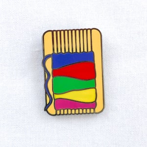 Enamel Lapel Pin Loom Silver Warp image 3