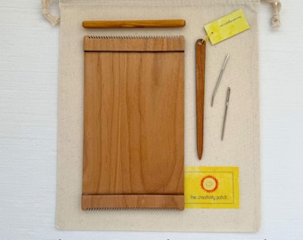 Portable Wooden Weaving Loom Kit, 8 Dent, with Tools