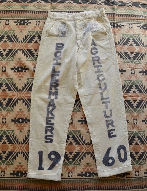 1960's Senior Cords, Purdue, Hand painted, Size 30