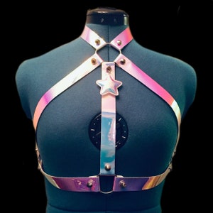 Unicorn Tamer Halter Bra-Top Harness [Unicorns in Space] holographic pastel goth edm festival girls women gifts nugoth rave unisex