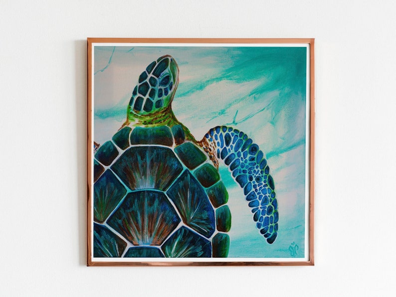art print, sea turtle art print, animal decor, sea turtle, nurse