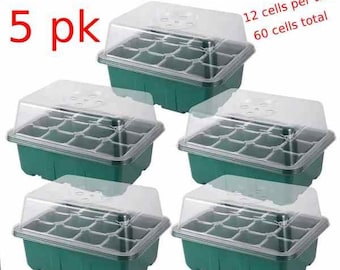 Seed Starting Trays With Ventilation Dome 5pk