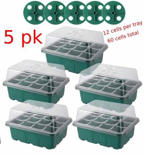 Seed Starting Trays With Ventilation Dome 5pk