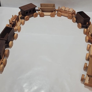 Handmade Wooden Train - Full 10 Piece Set