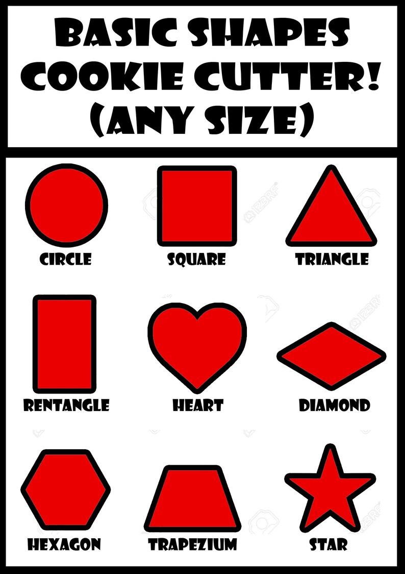 Basic Shapes Cookie Cutter With Sharp Edges Any Size or Etsy