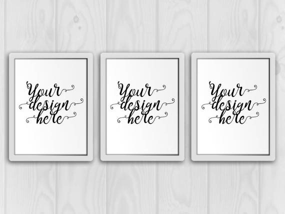 White Frame Mockup 3 Frames Poster Mockup Frame Mockup