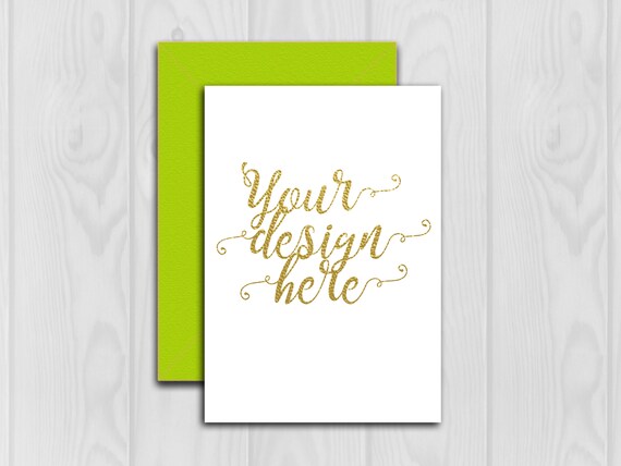 Greeting Card Mockup 5x7 Green Card Mockup Card Mockups