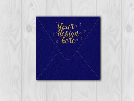 Card Mockup Blue Envelope Mock Up Invitation Empty Greeting