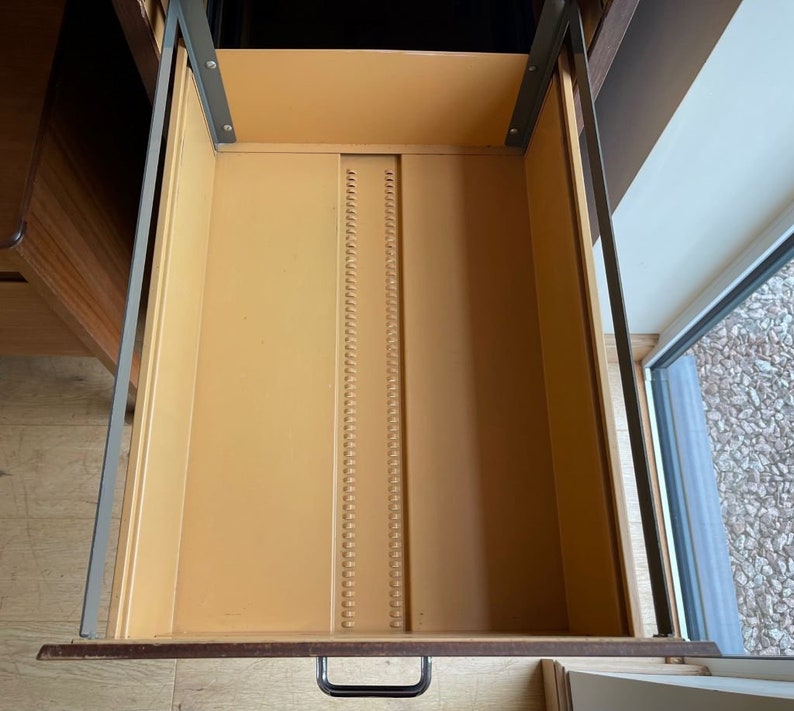 1950s Wood Effect Filing in Steel pair Available Etsy