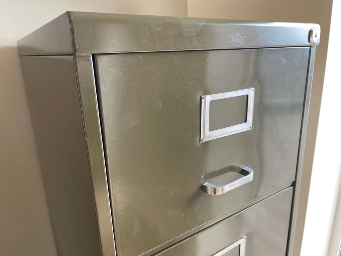 Mid Century Vintage Green Steel Filing by Howdens Etsy