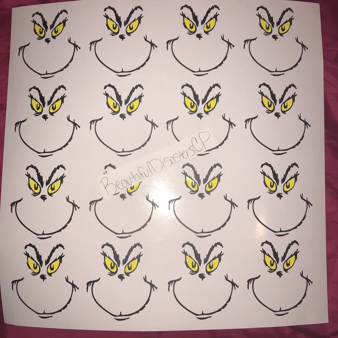 Large Grinch Face Decal Grinch Pitcher Sticker Grinch Punch Etsy Canada
