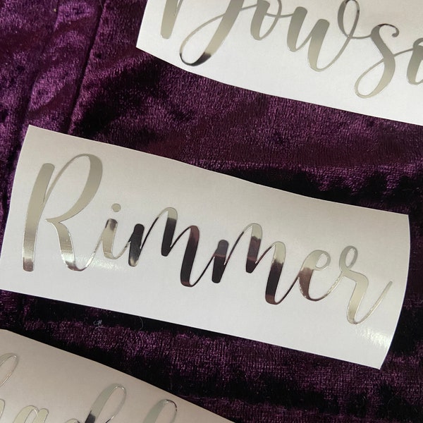 Bride name decal. Groom name decal. Bridal shower name decals. Vinyl decal. Wedding decal.