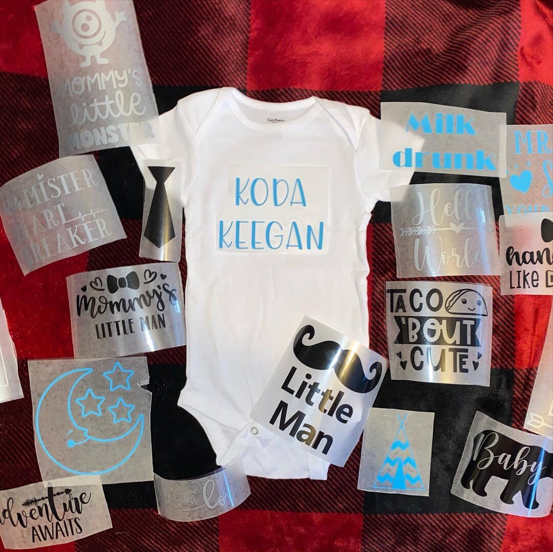 Baby Shower Game Diy Shirt Station. DIY Baby Iron on Transfers. Baby