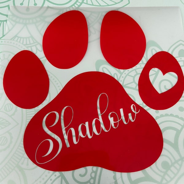 Pet name decal sticker|Pet name bowl decal sticker|Paw print decal sticker|Paw decal|Dog bowl decal|Cat name bowl decal|Pet storage decal