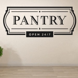 Pantry door label. Pantry door decal. Pantry label. Pantry door sticker. Pantry wall decal. Kitchen decal for pantry.