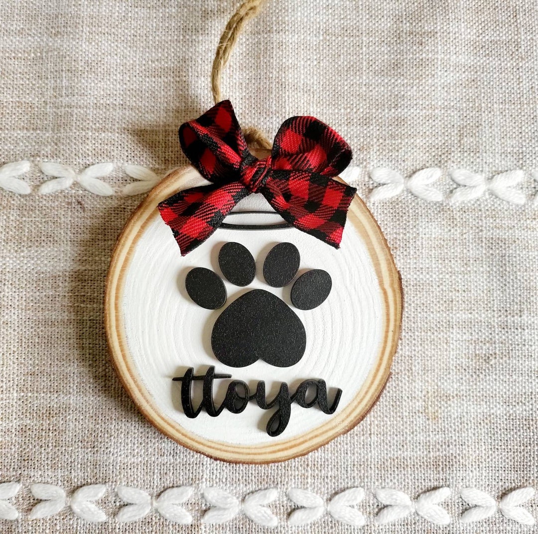 Memorial Laser Cut Personalized Dog and Cat Paw Ornament / Customized ...