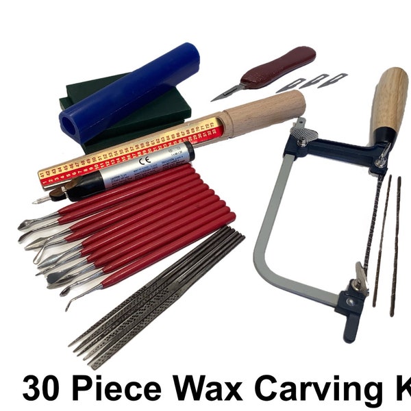 30 Piece Wax Carving Kit - For wax carving jewellery projects rings pendants