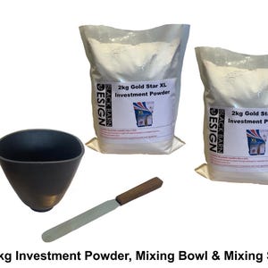 4kg Gold Star XL Investment Powder Casting All Metals, Mixing Bowl and Spatula. For all types of non-ferrous metal Gold, Silver, Bronze etc