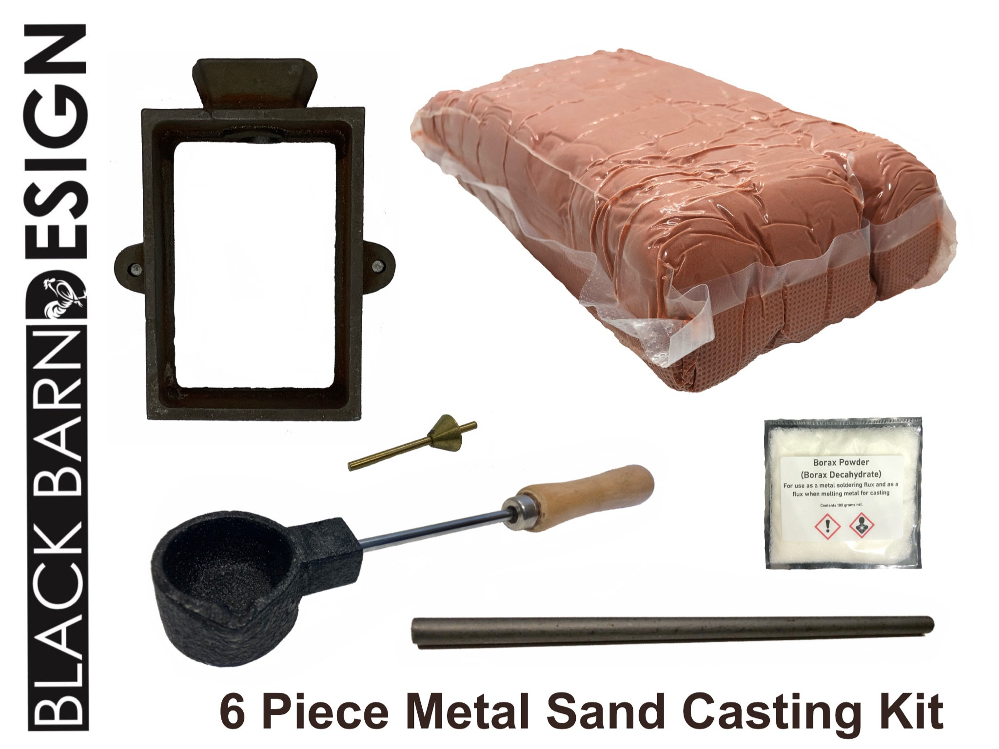 Kit de moulage au sable avec 4,5 kg Petrobond à moulage rapide en argile et  moule en fonte, cadre pour faire fondre les métaux