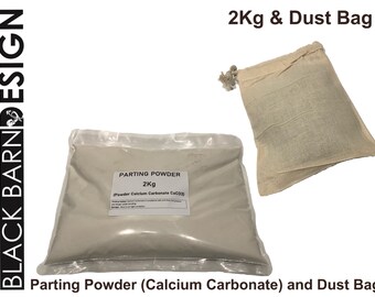 Poudre de séparation (2 kg) Carbonate de calcium et sac à poussière pour application de poudre pour le moulage au sable métallique pour tous les types de sable (Petrobond Delft)