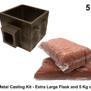 Kit de fundición de arena de 5 kg y matraz extra grande para fundición de metal Oro Plata Bronce