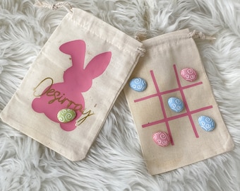 Juego personalizado de pie Tic Tac de Pascua, relleno de canasta de Pascua, juego de Pascua, regalo de Pascua para niños, relleno de cesta, regalo personalizado, favor de fiesta