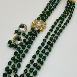 Kundan Necklace / Emerald Long Haar/ Indian Jewelry / Handcrafted Jewelry / Pakistani Jewelry/Bridal Jewelry/Jadau/ Polki/ Designer Jewelry