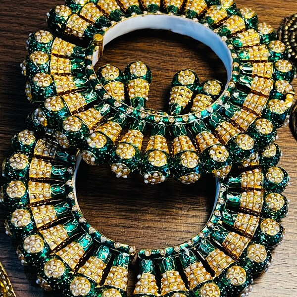 Multicolor - Handcrafted Paka Meenakari Bangle (Set of 2) main image 1