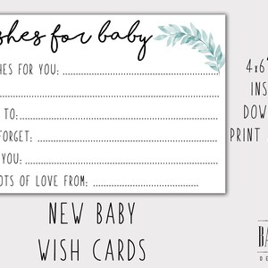 Tarjetas de deseos para bebés / Tarjetas para baby shower / Juegos para baby shower / Descarga instantánea para bebé / Tarjetas de deseos para bebés imprimibles para ti