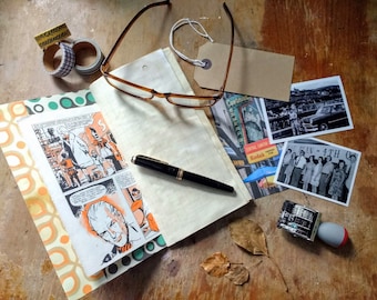 Travelers Notebook Insert, regular size, Retro Stories #2, 1960/70 junk journal, handmade journal, travel journal