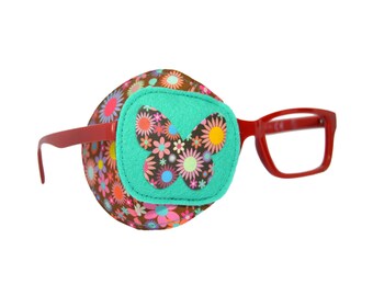 Fully obscured  eye patch used for the treatment of lazy eye/ Orthoptic eye patch/ Eye patches for kids/ Cute flower/ Cute butterfly