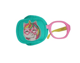 Fully Obscured Breathable Eye patch used for the treatment of lazy eye, amblyopia/ eye patch for kids/ cute glitter unicorn eye patch