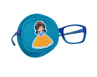 Patch pour les yeux pour enfants - Patch d'occlusion réutilisable à couvrance totale pour l'amblyopie et le traitement des yeux paresseux, cache-œil princesse pour filles