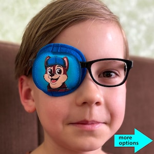 Herbruikbare, volledig dekkende ooglap voor kinderen voor behandeling van lui-ogen, amblyopie en strabisme - pleister voor dagelijks gebruik en training van het gezichtsvermogen