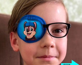 Reusable full coverage kids eye patch for lazy eye treatment, amblyopia and strabismus therapy – patch for everyday wear and vision training