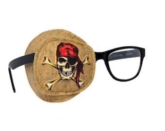 Fully obscured eye patch for lazy eye treatment/ patches for adults or kids/ reusable eye patch for therapeutic amblyopia/ skull eye patch