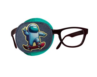 Reusable full coverage kids eye patch for lazy eye treatment, amblyopia and strabismus therapy – patch for everyday wear and vision training