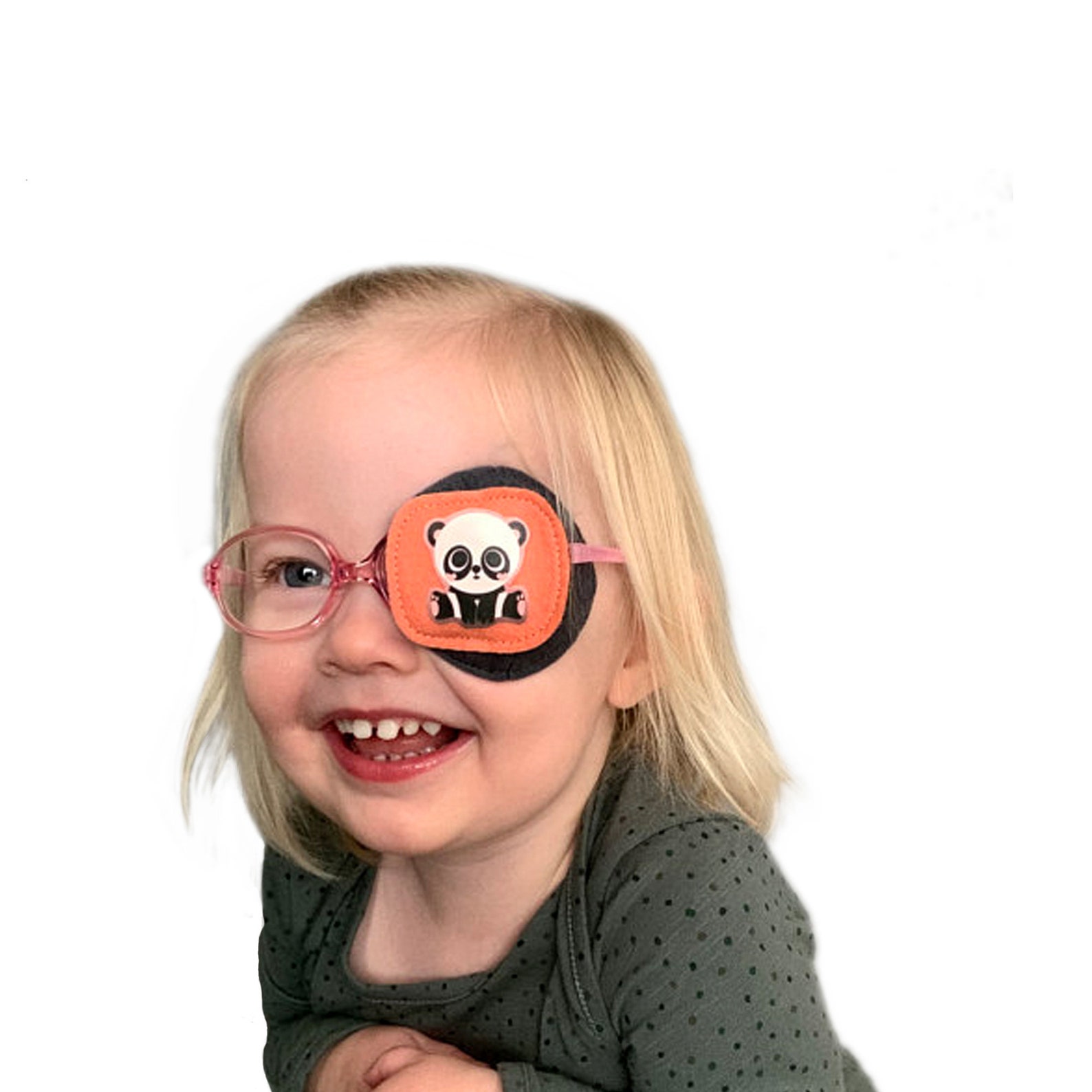 Kids Custom Panda Eye Patch for Eyeglasses