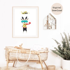 I Am Kind Superhero Affirmation Print, Kids Wall Art, Printable Wall Art, Digital Download Print, Nursery Wall Art