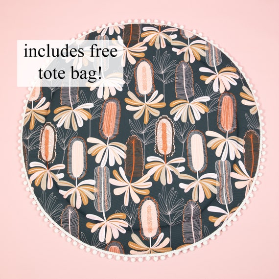 Baby Play Mat - Play Mat - Tummy Time Mat - Nursery Play Mat - Kids Play Mat - Navy Banksia