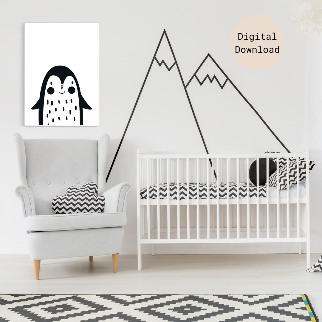 Penguin Print, Kids Wall Art, Printable Wall Art, Digital Download ...
