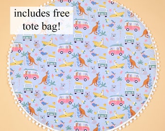 BABY PLAY MAT - Surf Nursery - Play Mat Baby - Ocean Nursery Decor - Custom Playmat - Play Mat - Baby Activity Mat - Tummy Time Mat