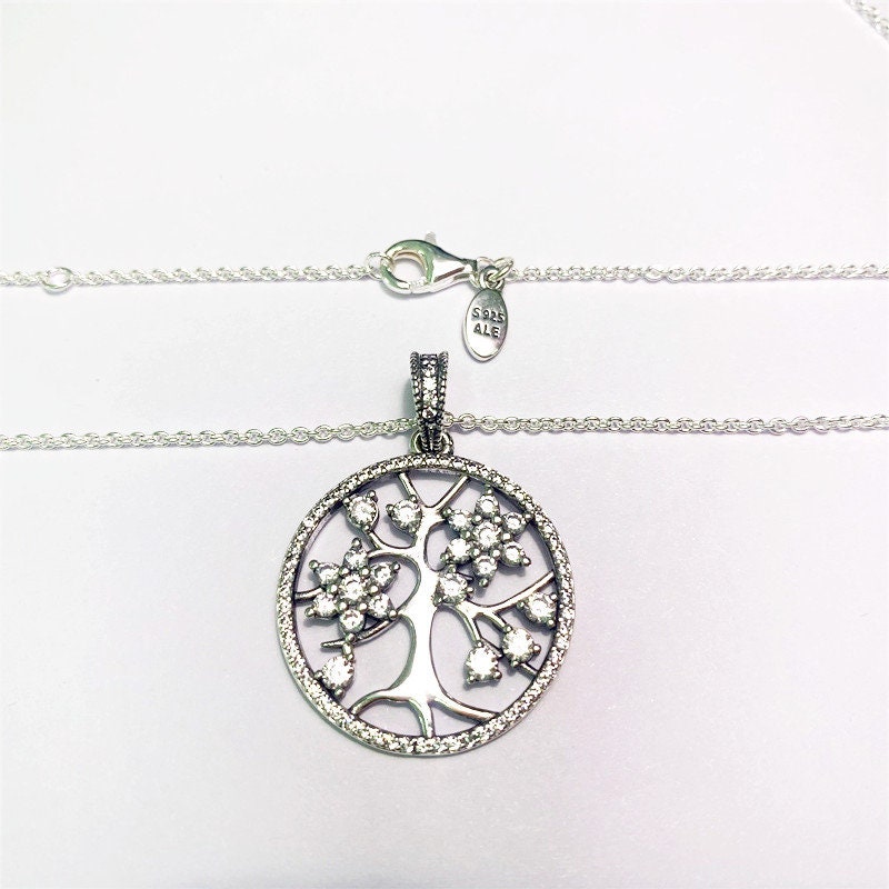 Authentic 925 Sterling Silver Family Tree Necklace With Clear Cubic  Zirconia DIY Fine Jewelry Tree Of Life Charm 390384CZ 80 From Dhalice,  $38.42 | DHgate.Com