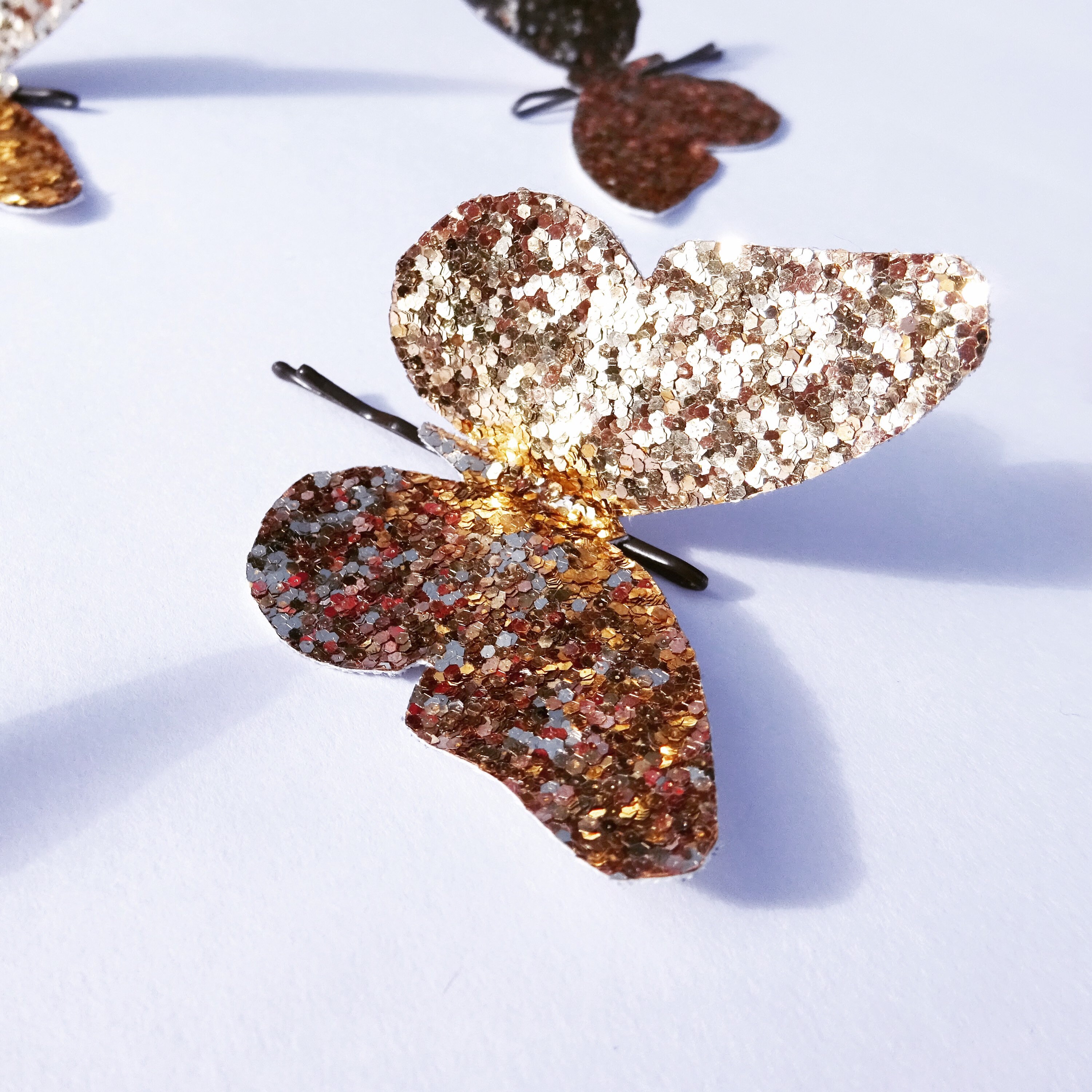 BUTTERFLY HAIR CLIPS Gold Glitter Hair Clip Pack Butterflies Etsy