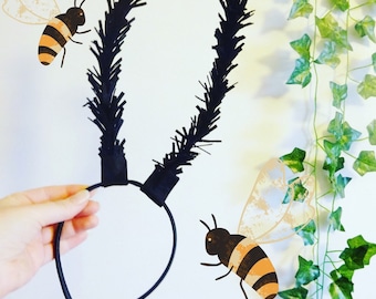 Bug Antenna Bee Headband - Moth Antennae Butterfly Antenna - Bumble Bee Costume Bug Headband - Bee Costume