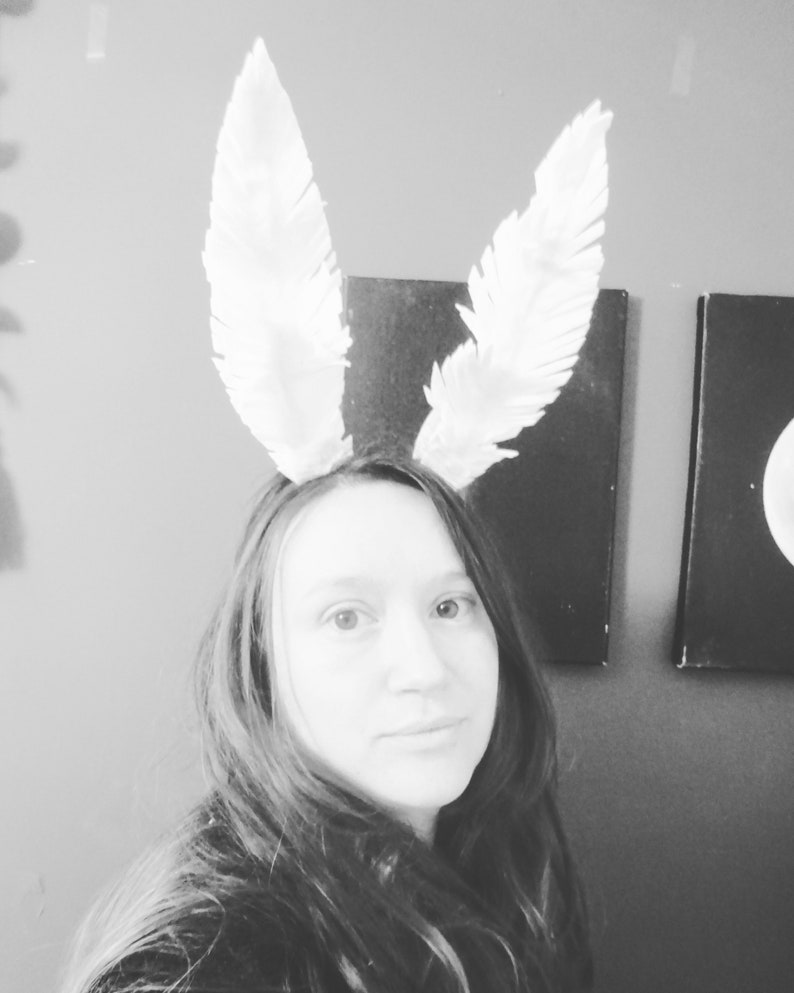 White Moth Antennae Headband White Moth Crown Moth Headband Etsy