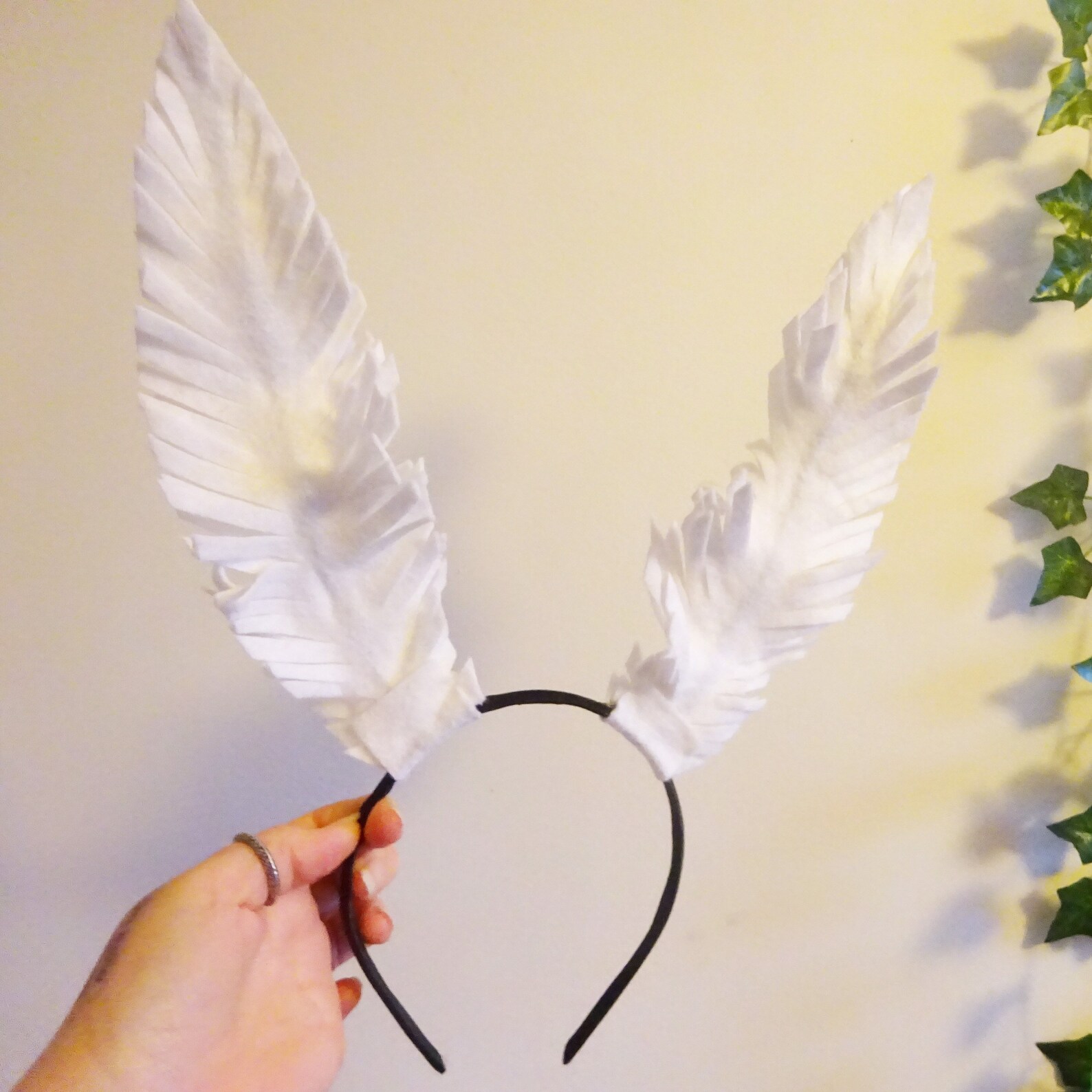 White Moth Antennae Headband White Moth Crown Moth Headband Etsy