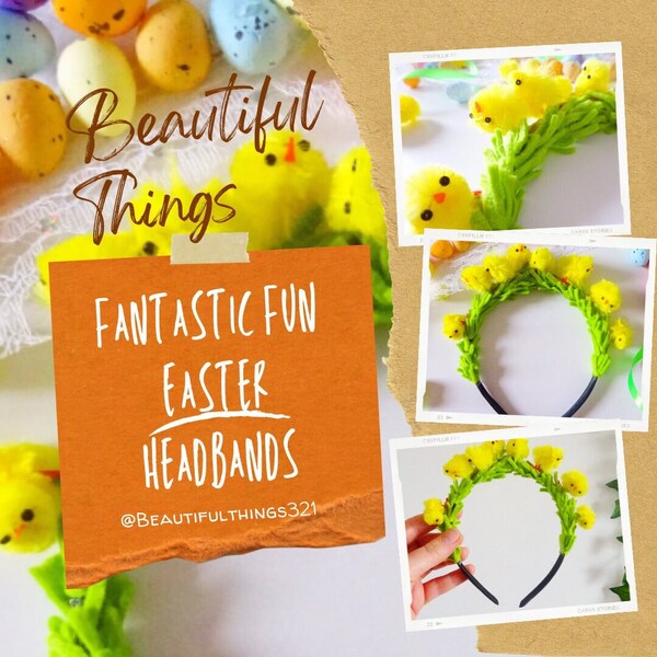 Spring Easter Headbands with Yellow Easter Chicks for Kids or Adults - Easter Chick Crown or Easter Headpiece Chicks Hair Accessories