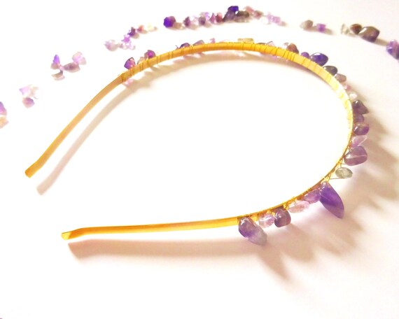 Crystal Headband Amethyst February Birthstone Gift - Crystal  display picture 2